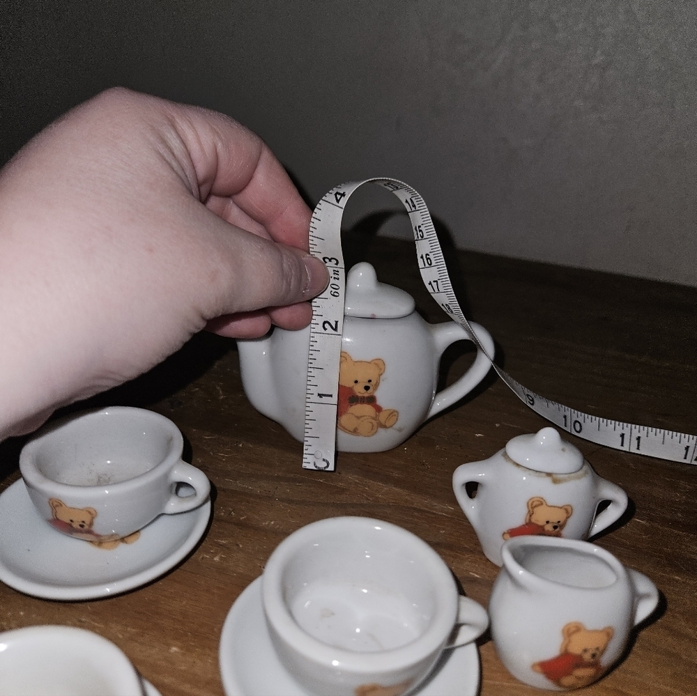 Vintage Battat Miniature Teddy Bear Child's Play Toy Tea Incomplete Set! - Picture 5 of 5